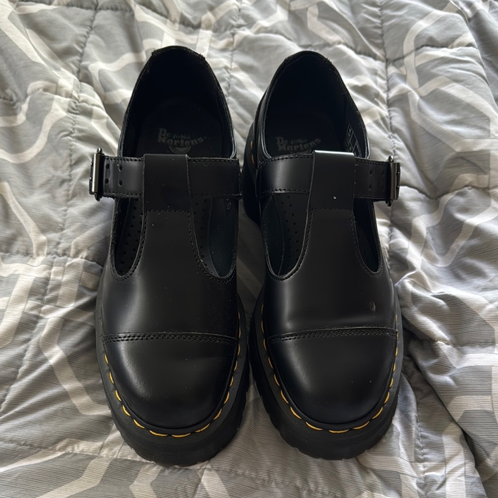 Dr. Martens Black Leather Buckle Shoes